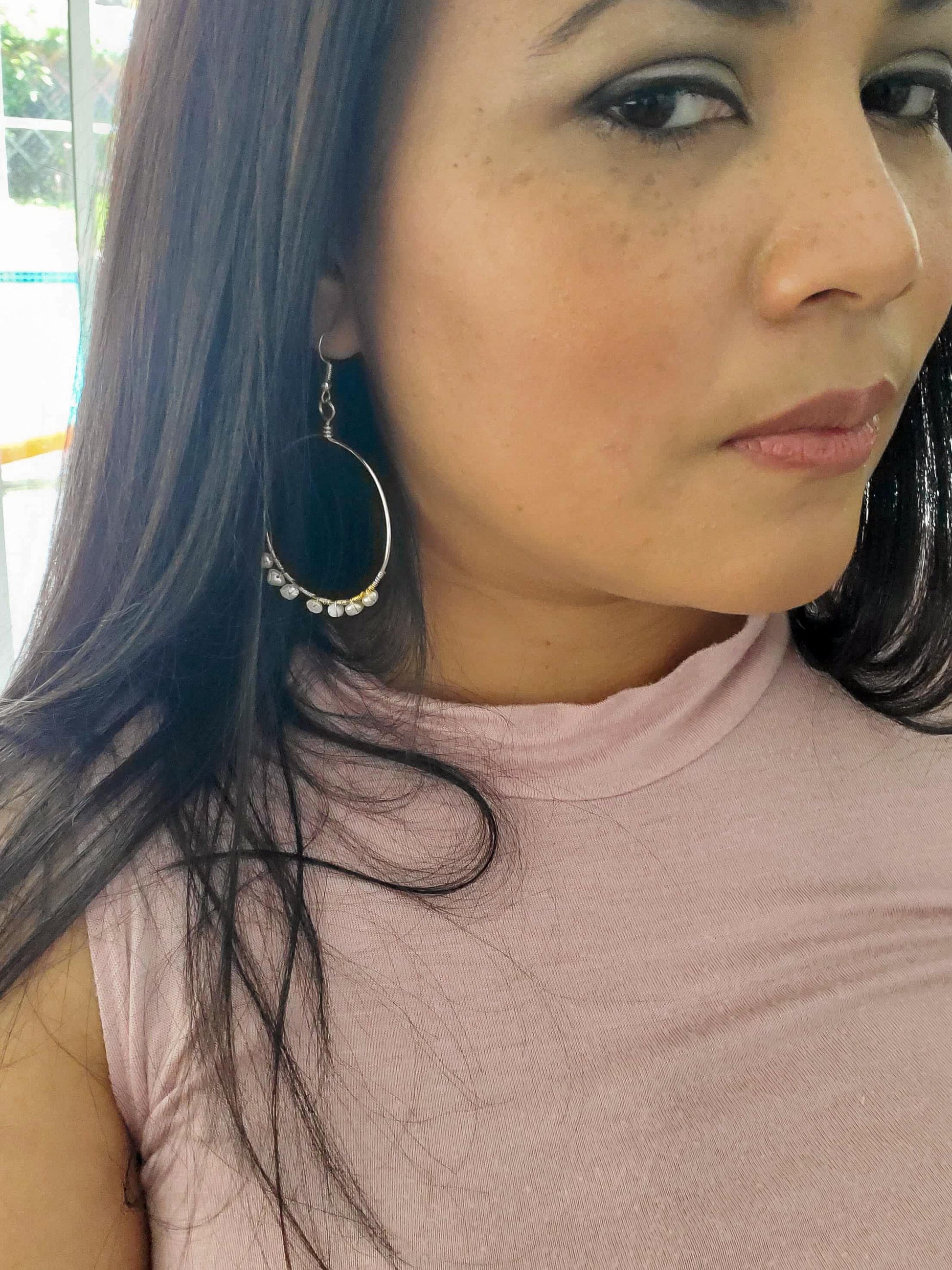 Pearl hoop earrings, Gold filled hoop earrings, Dainty hoop earrings, bridal gifted, weddings- giftful, giftful sister, mothers days gifted