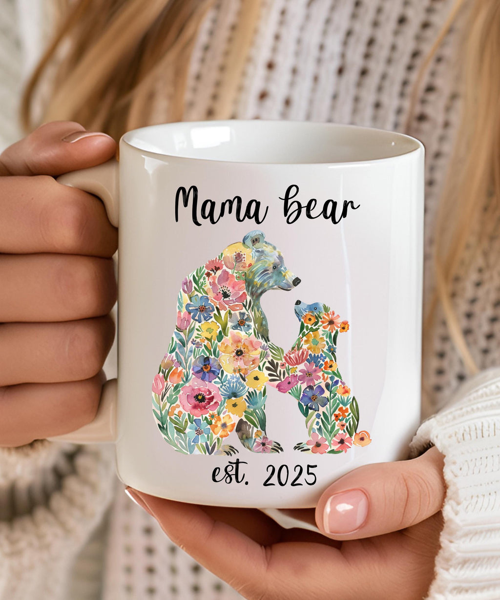 Personalized Mama Mug, Mama Bear Mug, Wildflower Mug, Gift for Mom From Kids, Mother's Day Gift, Gift For Mom, Custom Mom Mug