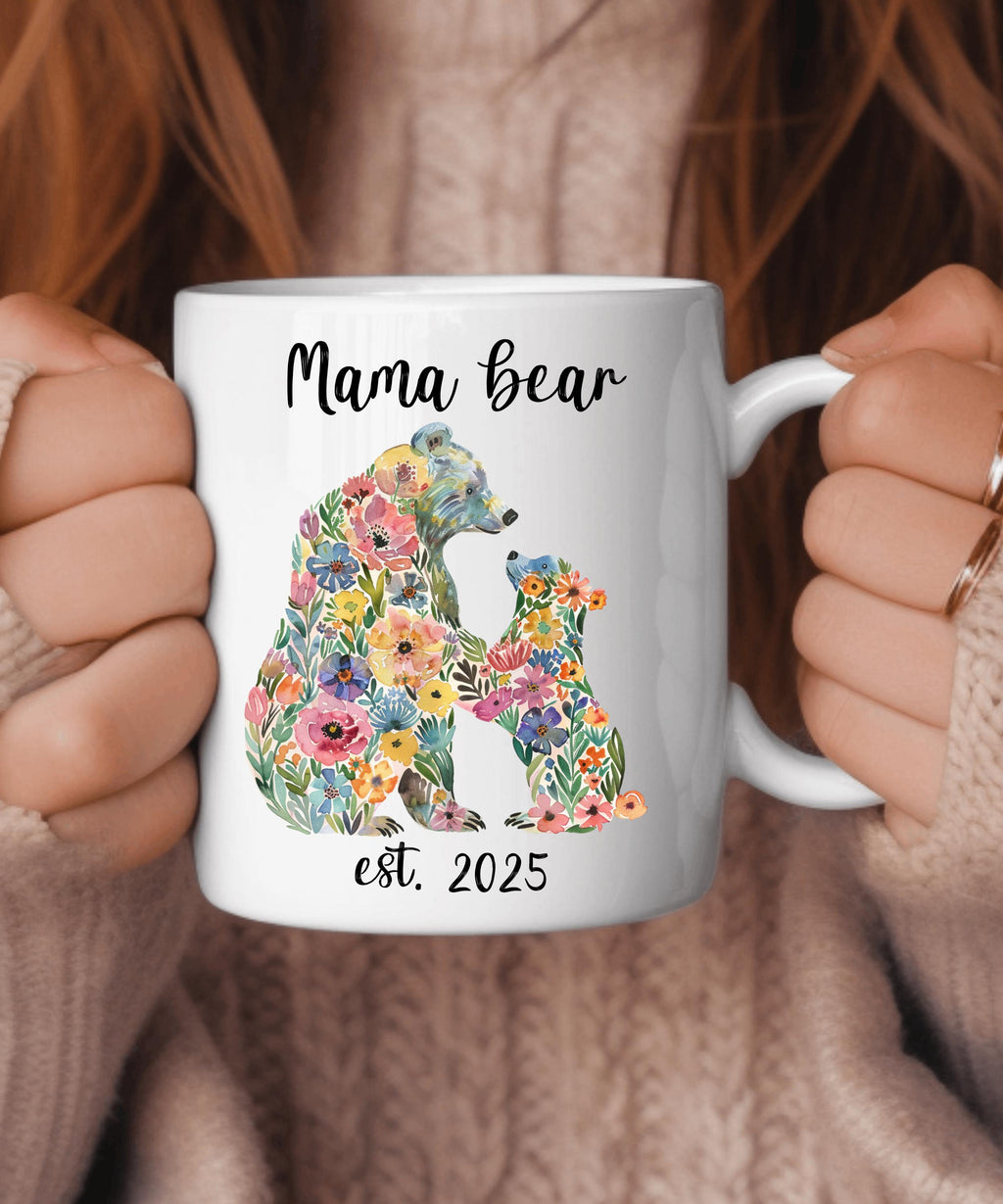 Personalized Mama Mug, Mama Bear Mug, Wildflower Mug, Gift for Mom From Kids, Mother's Day Gift, Gift For Mom, Custom Mom Mug