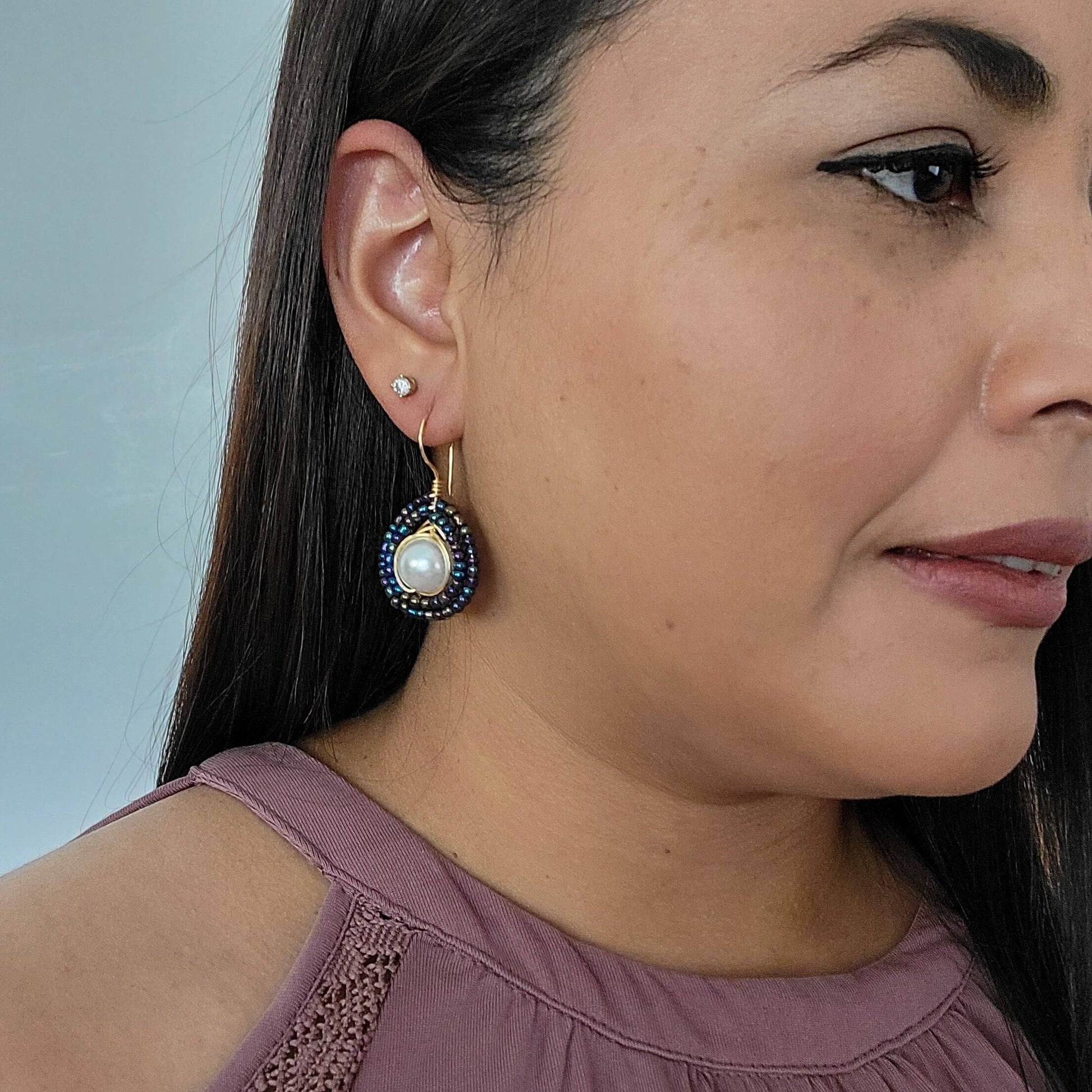 Pearl earring drops, maid-of-honor gift, giftful earrings, gifted mom giftful, weddings- giftful, earrings gifted, women gifted earring