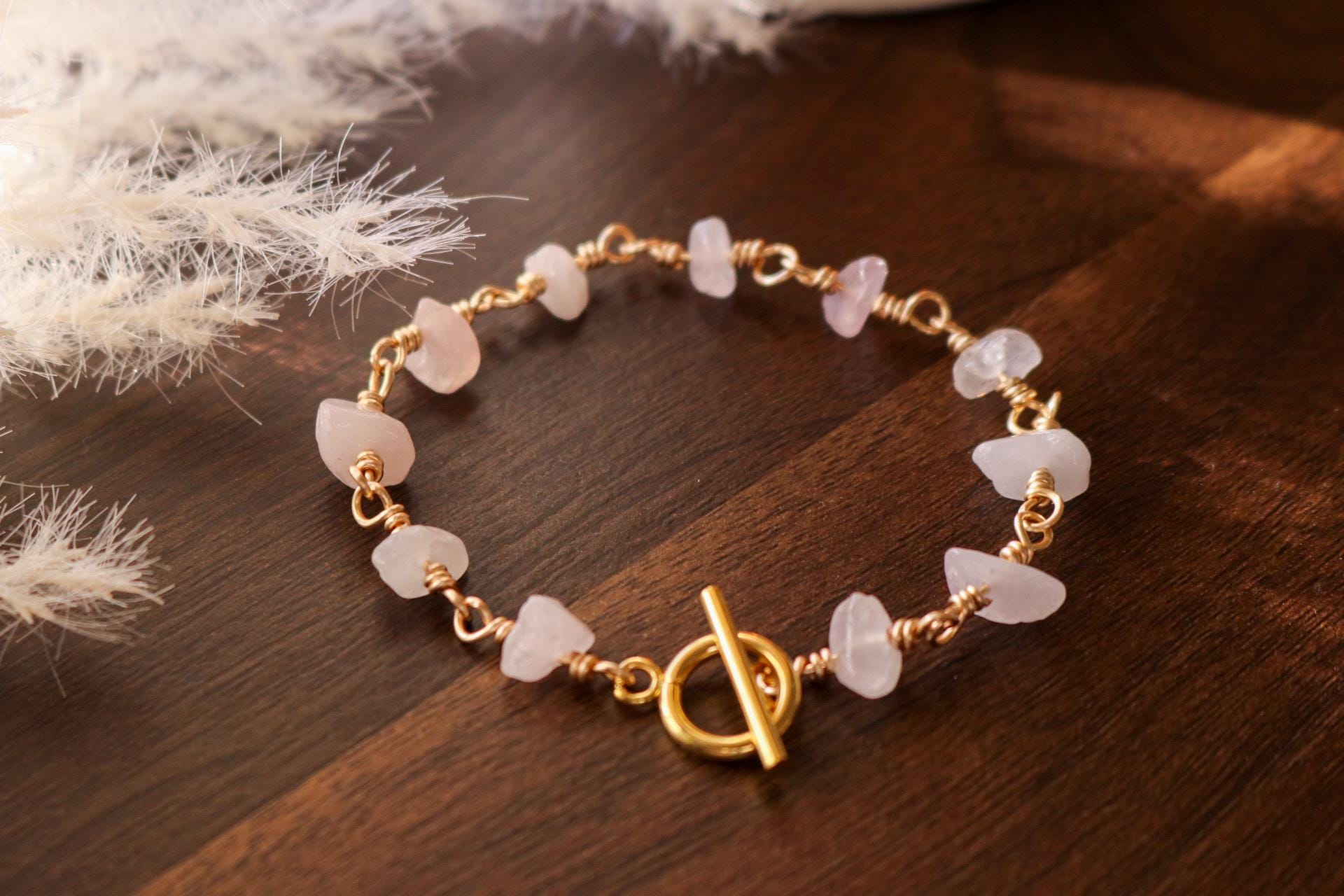 Rose quartz bracelet, bracelet minimalistic, love stone bracelet, wedding-gift-bracelet,mothers days gifted,wife  gifted,anniversary giftful