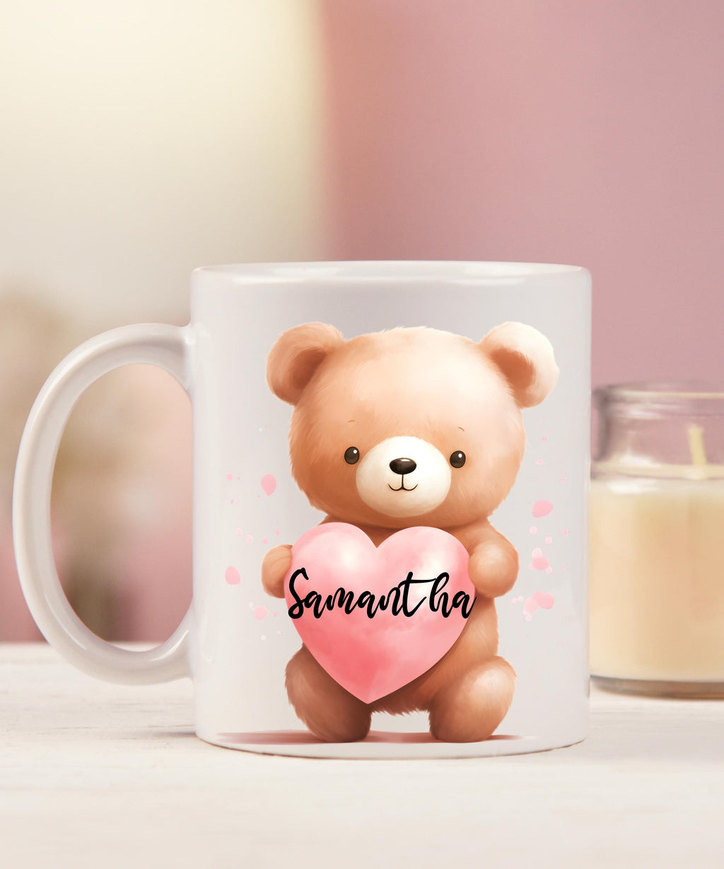 Personalized Teddy bear mug, Valentine teddy mug, teddy bear cup, teddy cup, Cute teddy bear love mug, bear romantic mug, anniversary gift