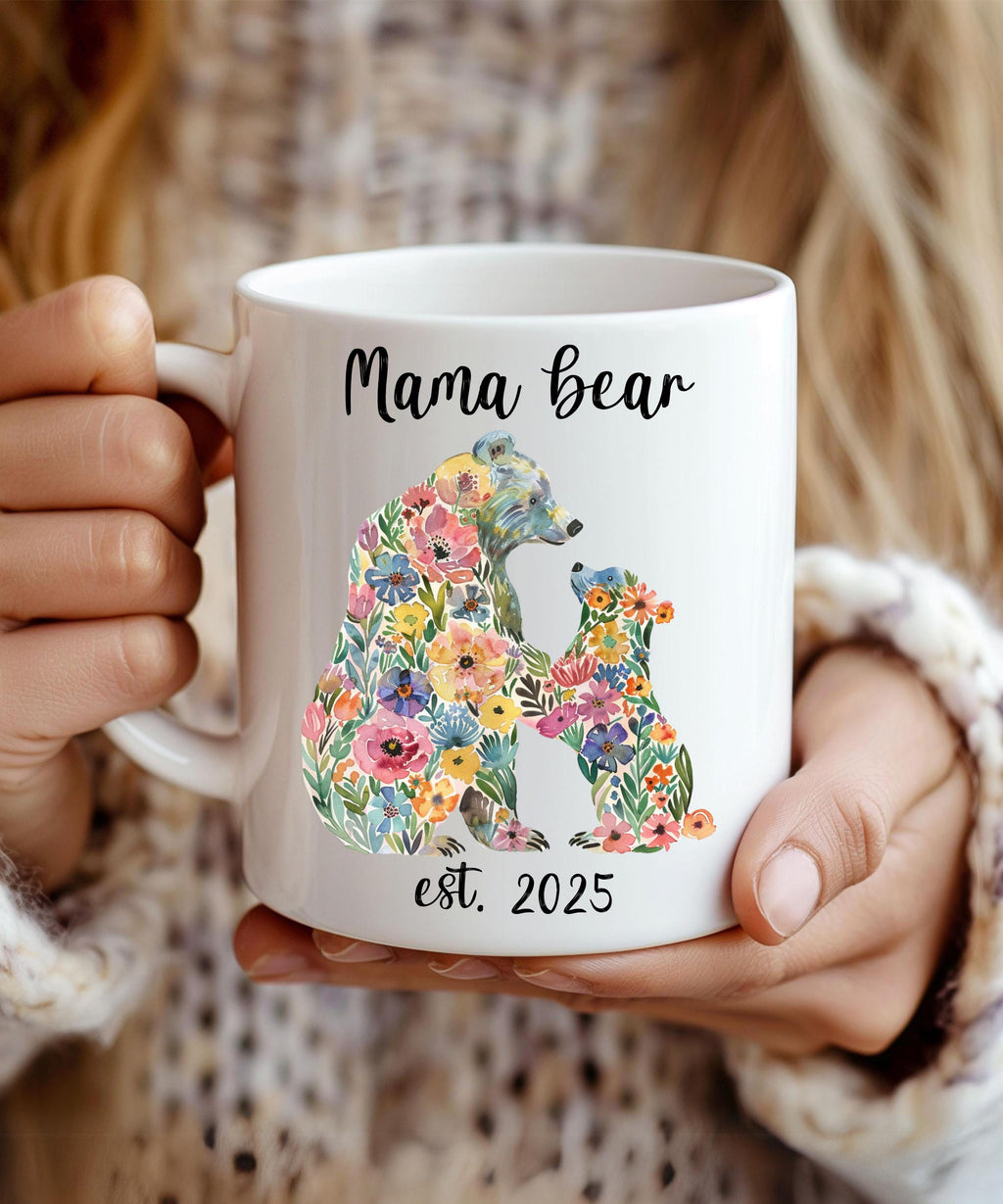 Personalized Mama Mug, Mama Bear Mug, Wildflower Mug, Gift for Mom From Kids, Mother's Day Gift, Gift For Mom, Custom Mom Mug