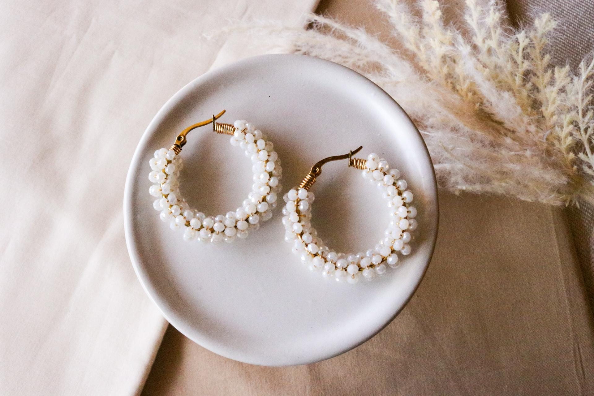 Chunky earrings hoops, Thick hoop earrings, Hoop earrings white gold, minimalistic earring, weddings- giftful, giftful bride gift,moms gifte
