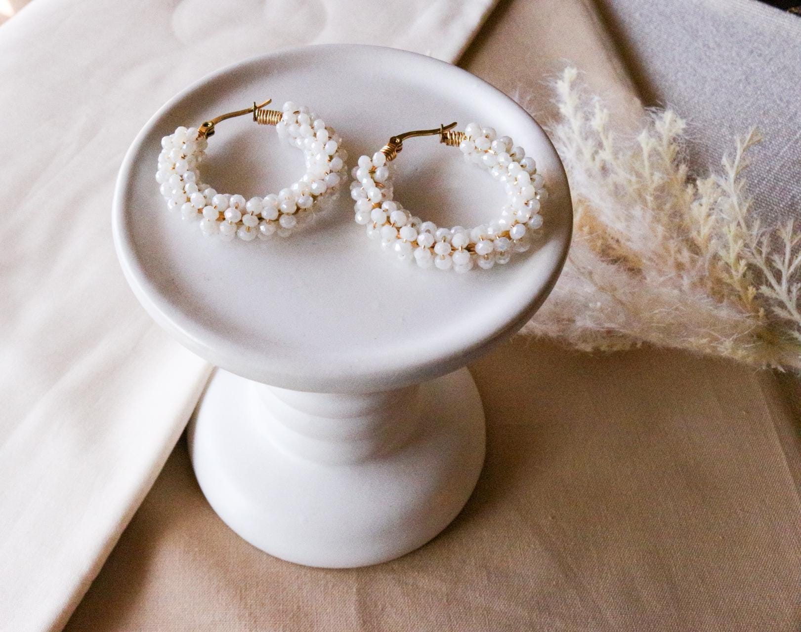 Chunky earrings hoops, Thick hoop earrings, Hoop earrings white gold, minimalistic earring, weddings- giftful, giftful bride gift,moms gifte