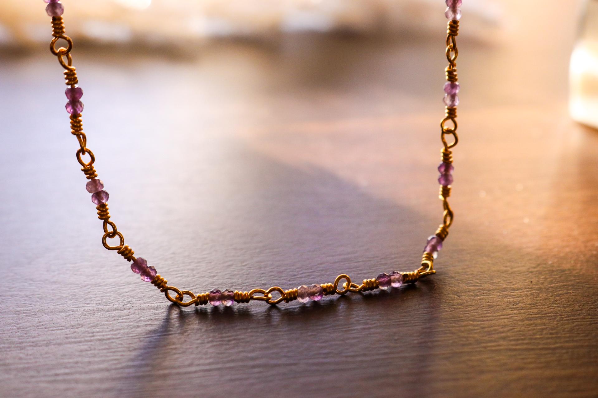 Amethyste necklace, everyday necklace, crystals necklace amethyst, necklace minimalistic, thin chain necklace, mothers days gifted,wife gift
