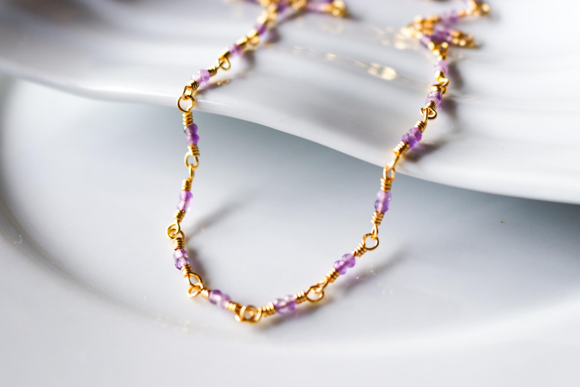 Amethyste necklace, everyday necklace, crystals necklace amethyst, necklace minimalistic, thin chain necklace, mothers days gifted,wife gift