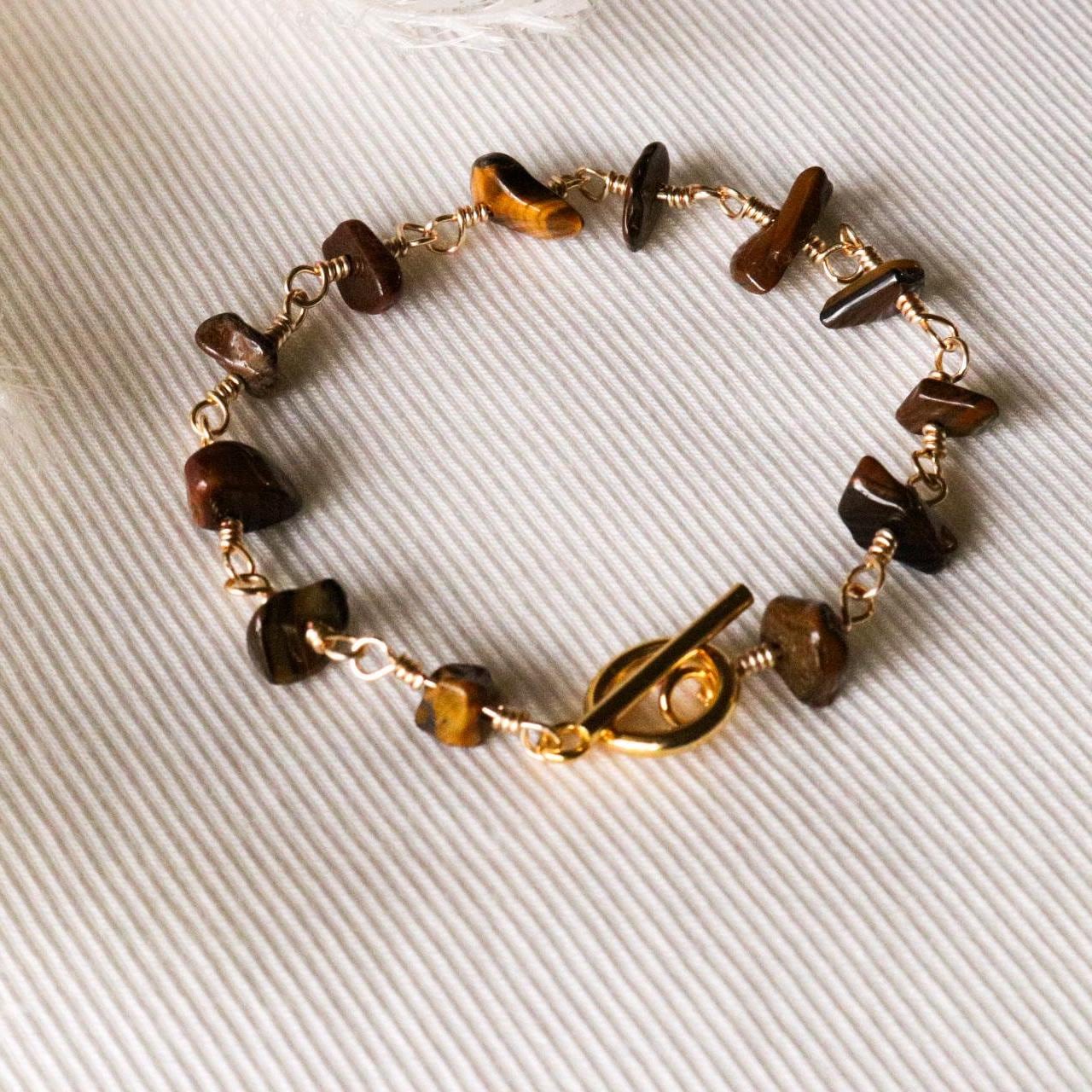 Tiger Eye Dainty Bracelet, dainty bracelete, minimalist bracelete, birth stone bracelet, birthday gift bracelete, wedding-gift-bracelet