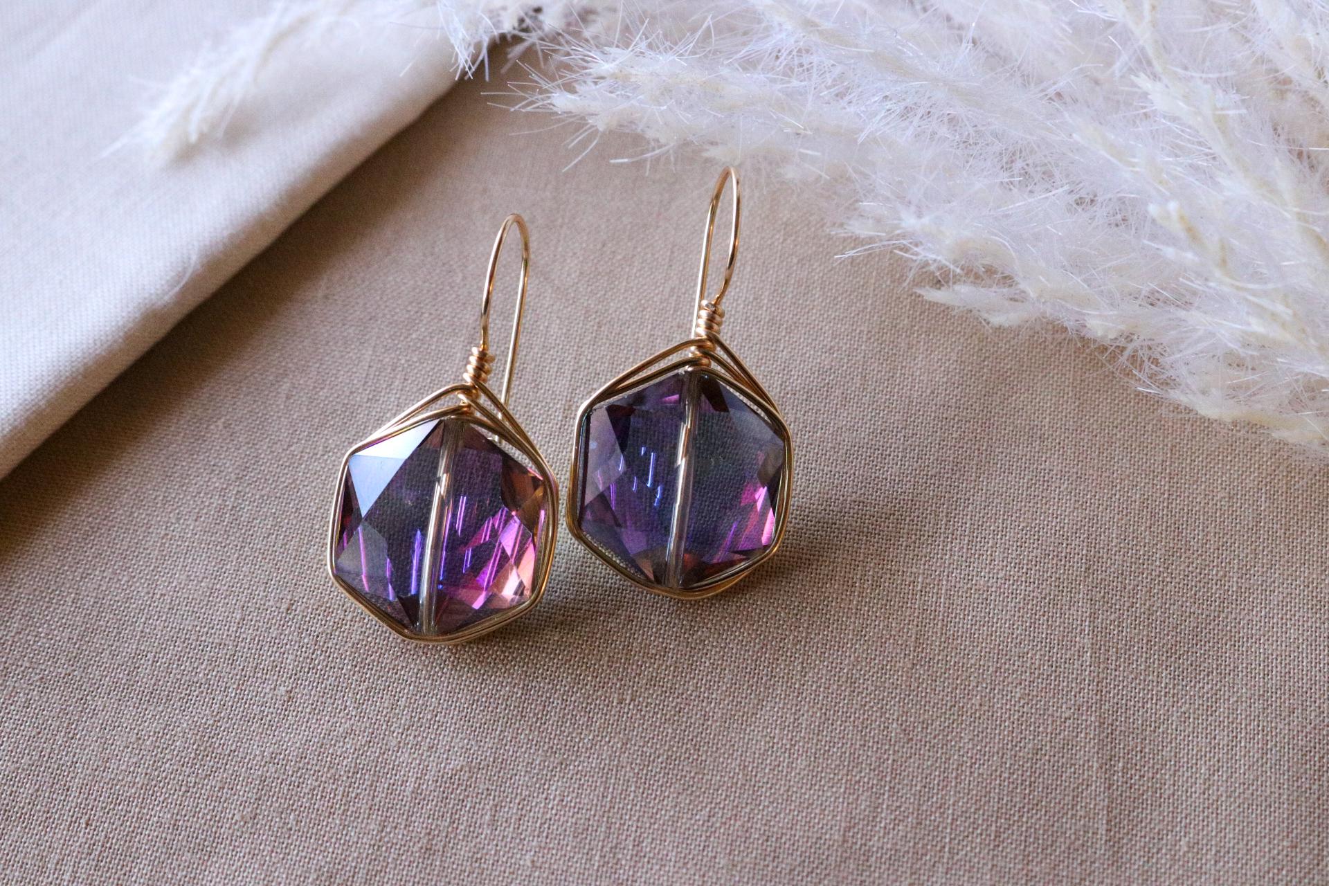 Dropping earring, Pentagon Earring, maid-of-honor gift, bridal earrings crystal, weddings- giftful, mama gifte, gift for- her,giftful sister