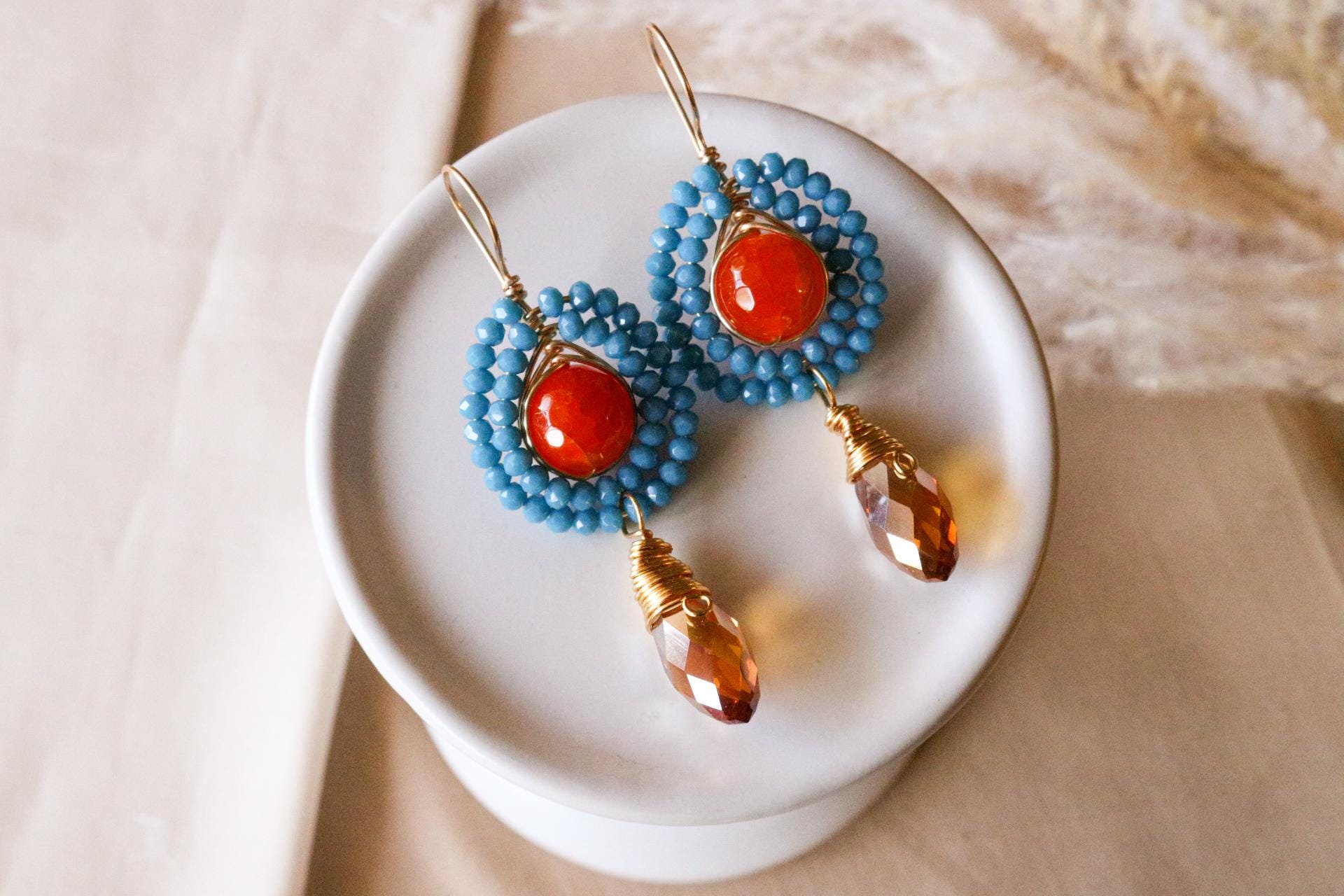 Colorful earrings, Multicolor earrings, Summer earrings, Stacking earrings, giftful beach gift, wife gifted, beach giftful, giftful sister