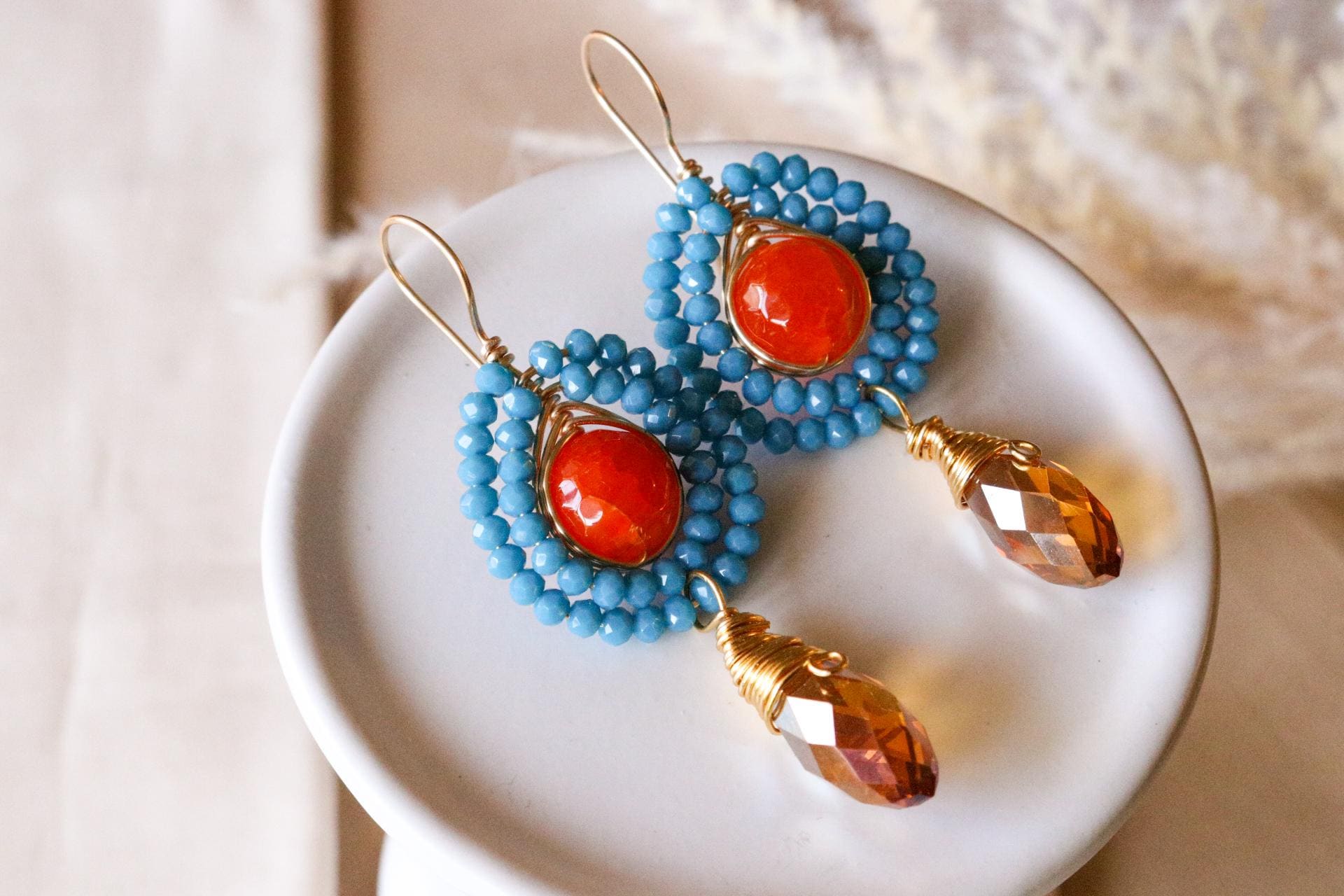 Colorful earrings, Multicolor earrings, Summer earrings, Stacking earrings, giftful beach gift, wife gifted, beach giftful, giftful sister
