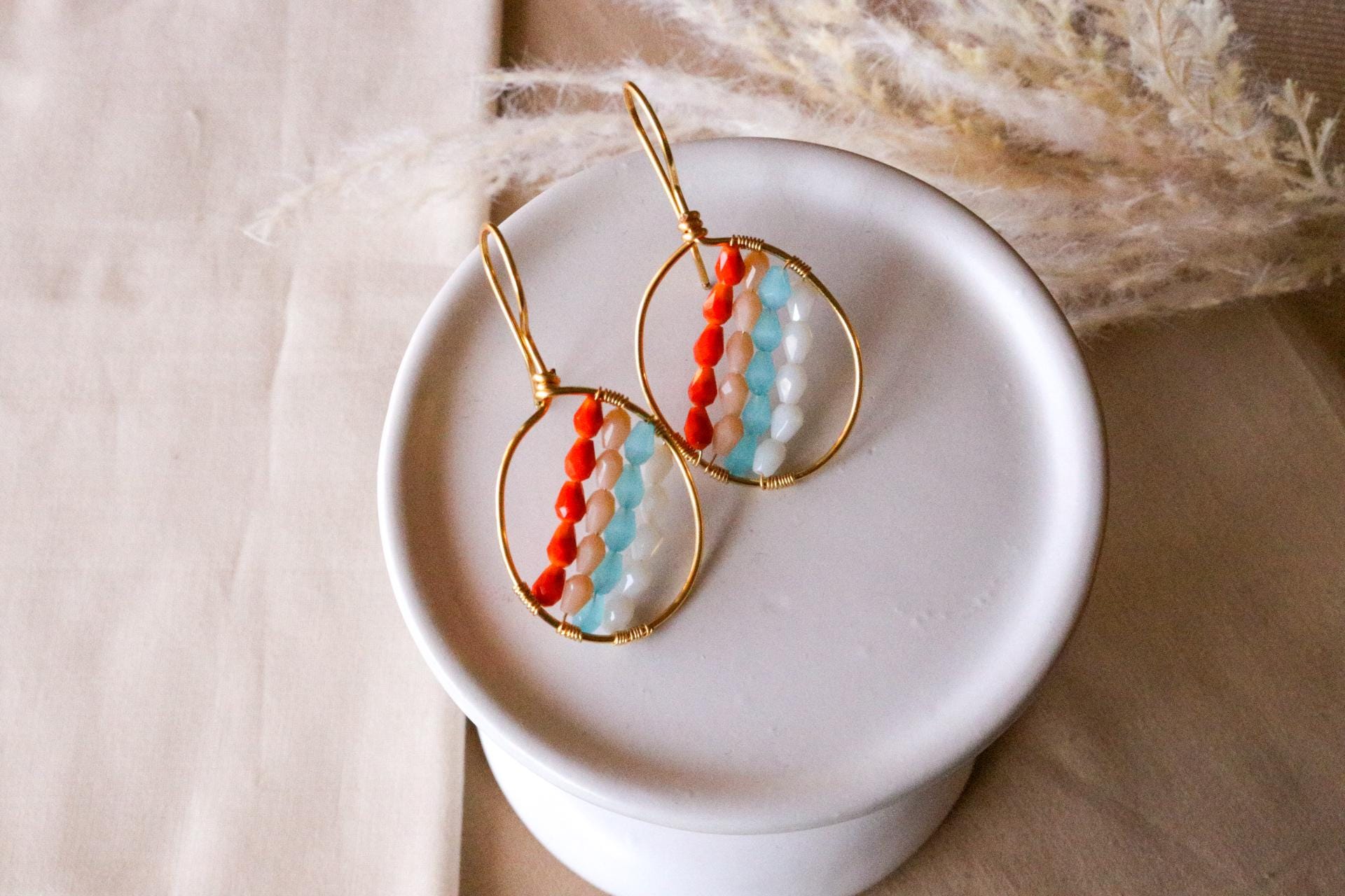 Rainbow huggie hoop earrings, Thin hoop earrings, colorful hoops, gift for- her, wedding gifted, maid-of-honor gift, mama gifte,wife  gifted