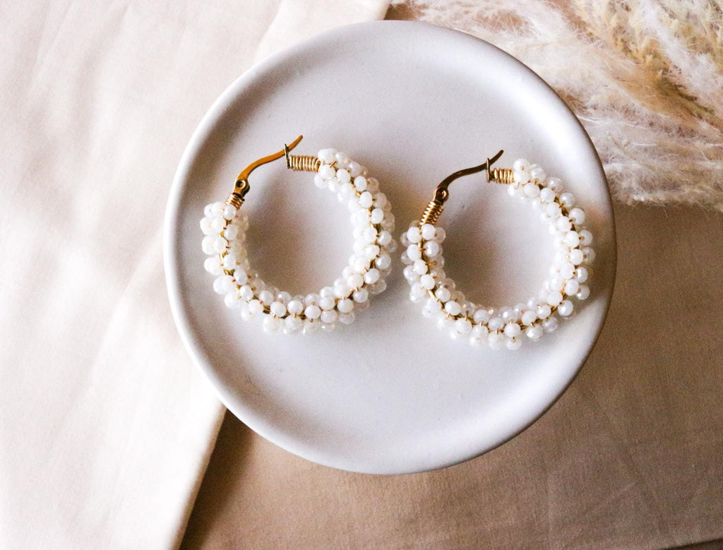 Chunky earrings hoops, Thick hoop earrings, Hoop earrings white gold, minimalistic earring, weddings- giftful, giftful bride gift,moms gifte