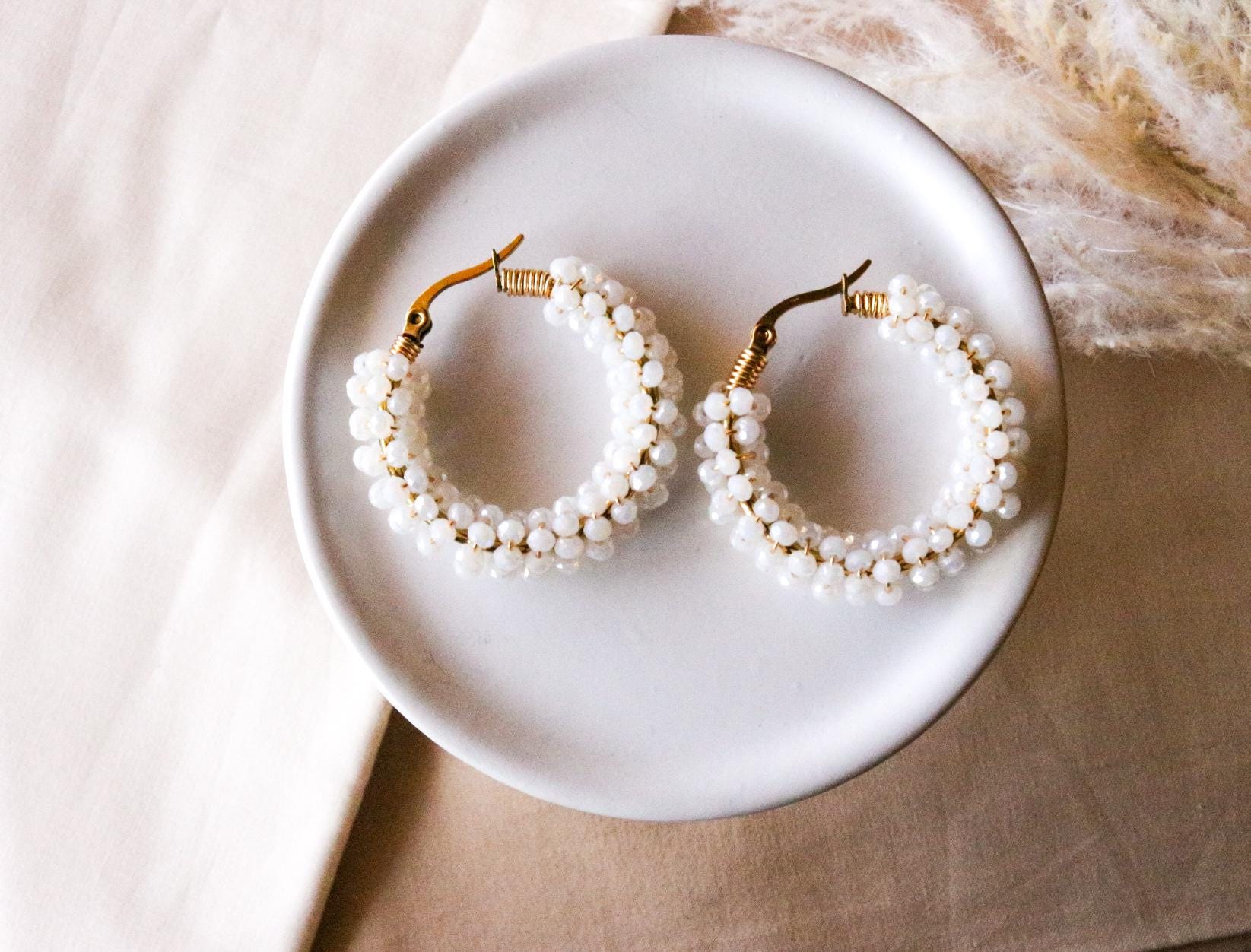 Chunky earrings hoops, Thick hoop earrings, Hoop earrings white gold, minimalistic earring, weddings- giftful, giftful bride gift,moms gifte