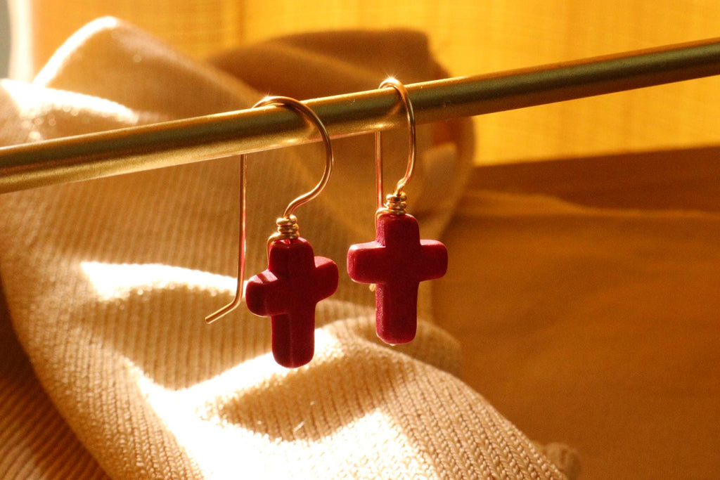 Cross Earrings, dropping earring, tini earrings, minimalistic earrings, religiously giftful, jewelry gift christian, faithful jewelry