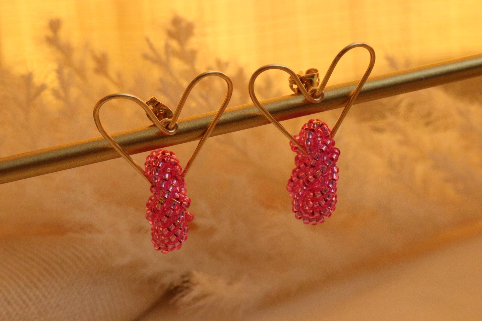 Heart earrings, heartful earrings, heart gold earrings, minimalistic earrings, dainty earrings, huggie hoop earrings, coquette jewelry