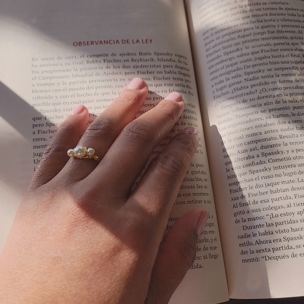 Pearl Rings - Fashion Ring with Pearls, Dainty Ring