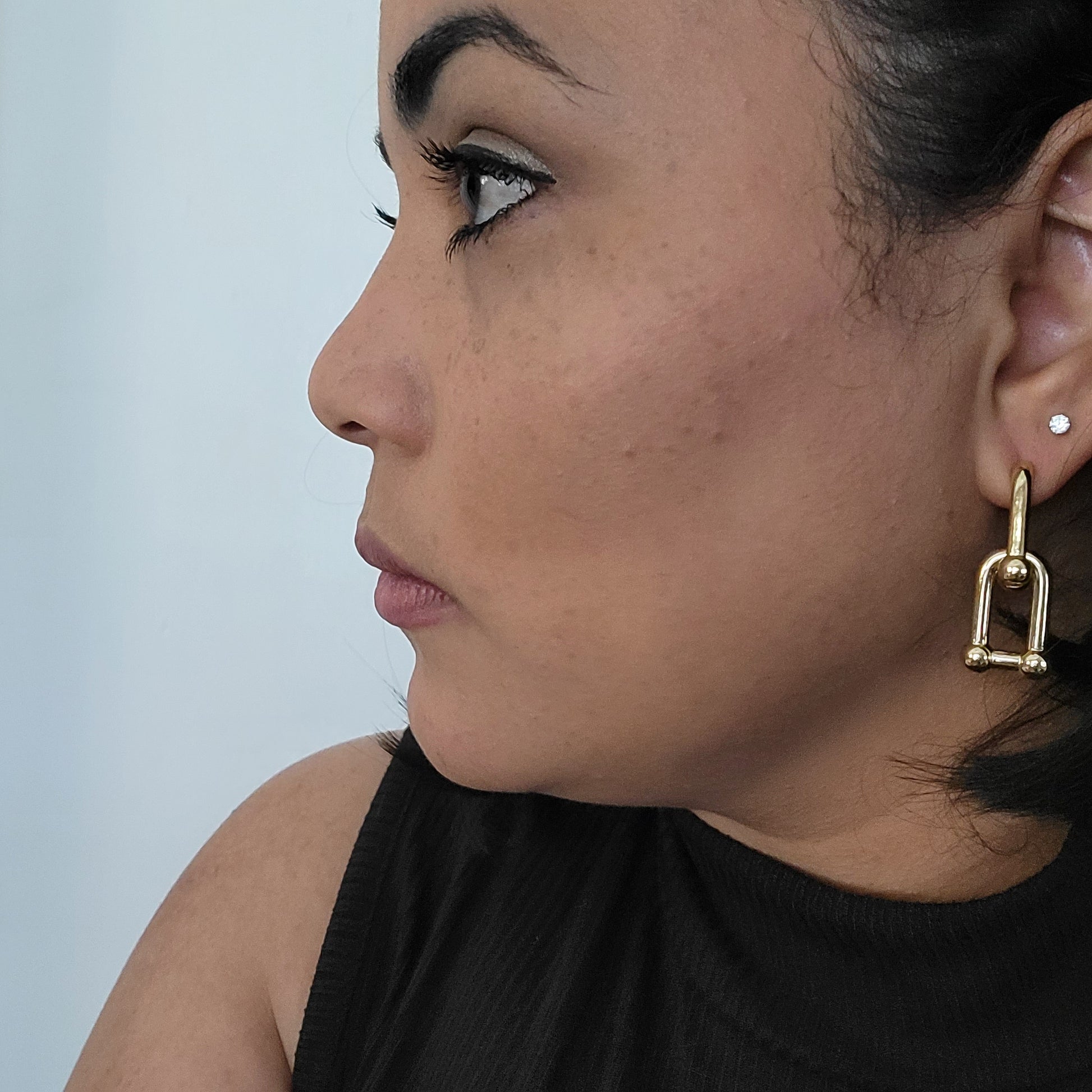 U- link Earrings - Gold Dangle Earrings, Elegant Style | Women's Fashion