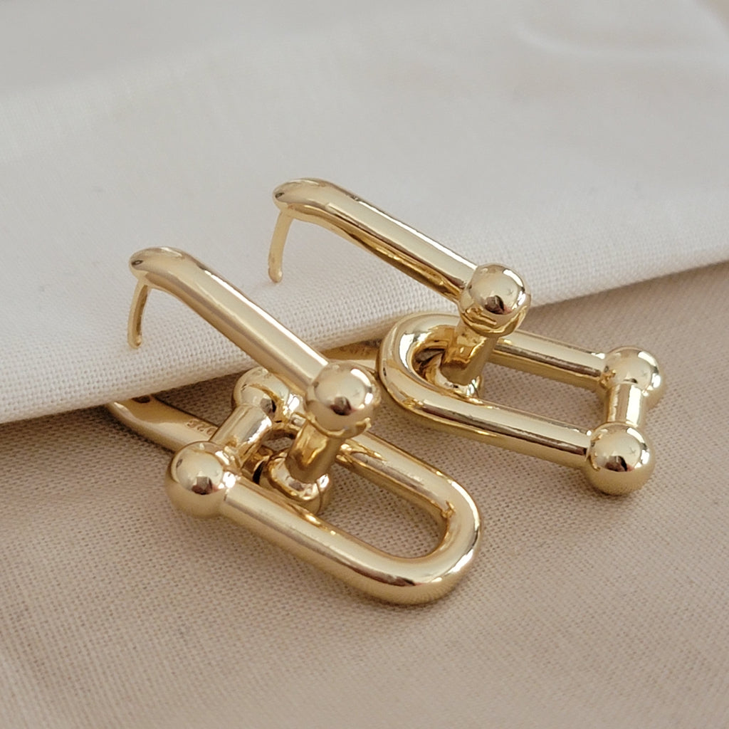 U- link Earrings - Gold Dangle Earrings, Elegant Style | Women's Fashion
