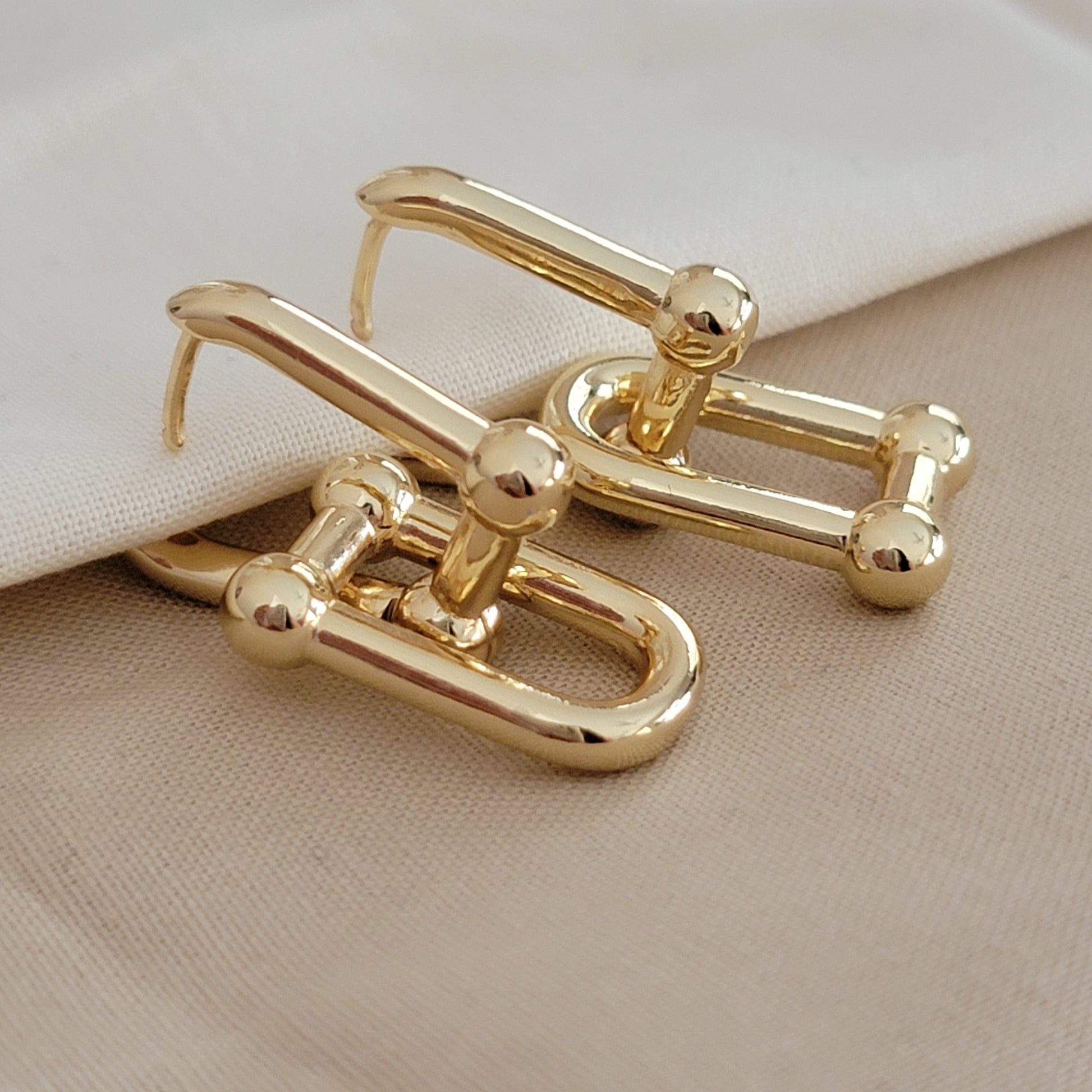 U- link Earrings - Gold Dangle Earrings, Elegant Style | Women's Fashion
